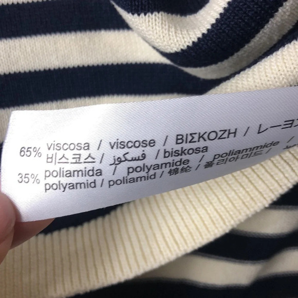 Zara Striped Crop Blue White Knit Size Small - Picture 6 of 8